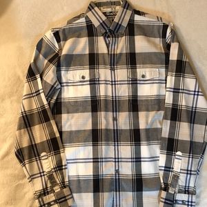 Plaid Button Up Blue/White Gray Express Size Small